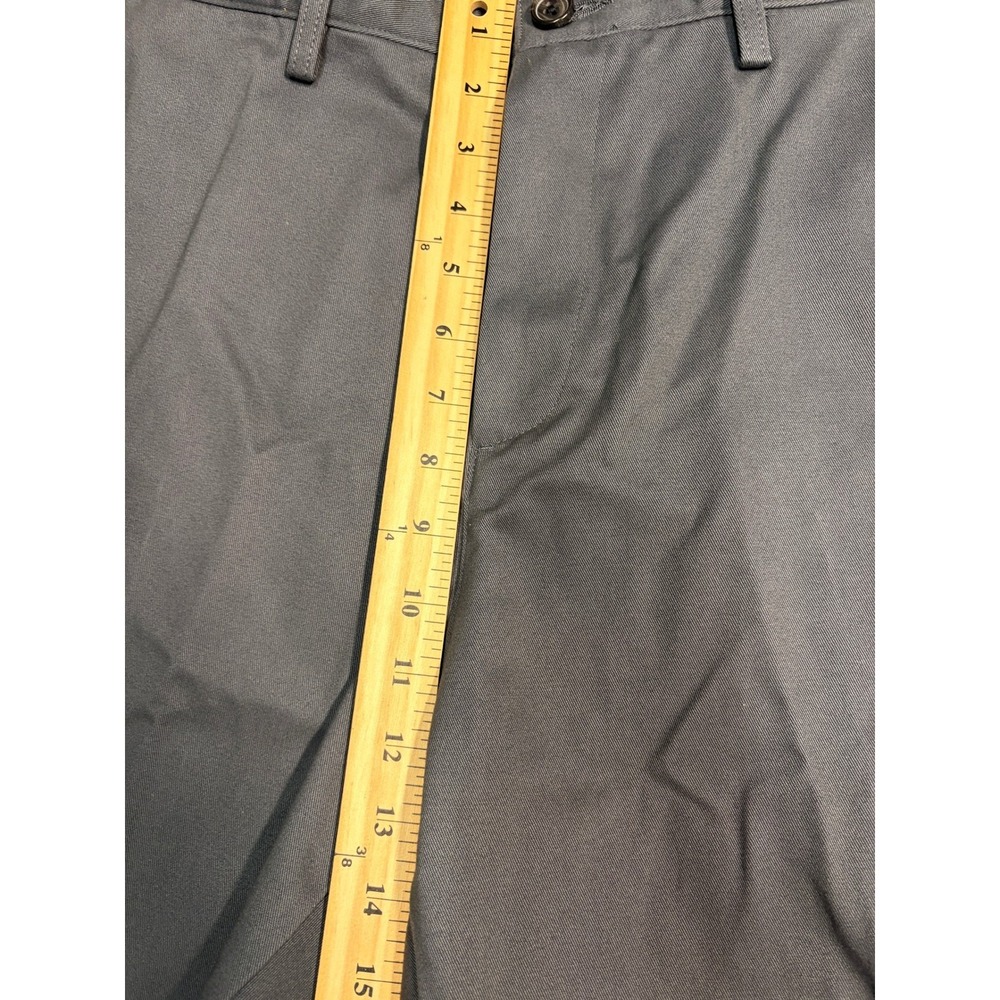 Lands End Mens Gray Dress Pants Flat Front Straight Leg Twill Trousers 42x31.5 - Picture 9 of 12